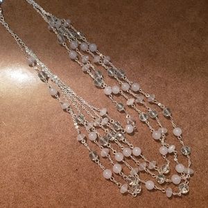 Multiple strand beaded necklace